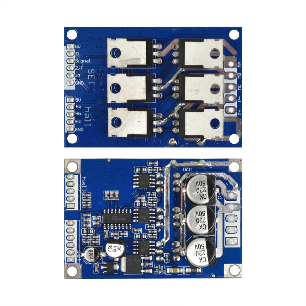 Бесщеточный контроллер двигателя с драйвером холла 12в-36в 15А 500Вт
